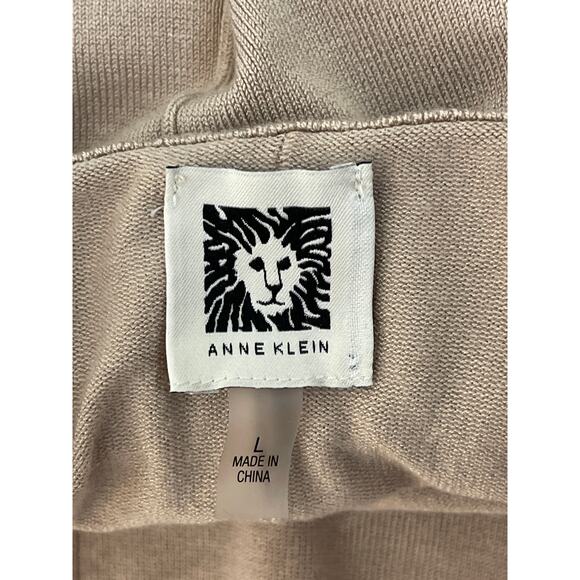 Anne Klein Tan Mock Neck Sweater Gold Button Detail Side Slits Large - Picture 3 of 10